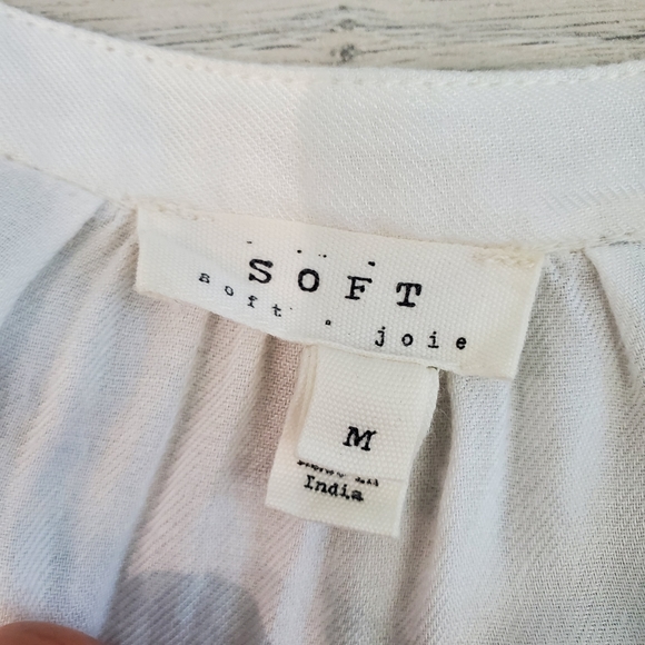 SOFT JOIE Cream Button-Up Top with Cording Embellishments Size M - Picture 4 of 14